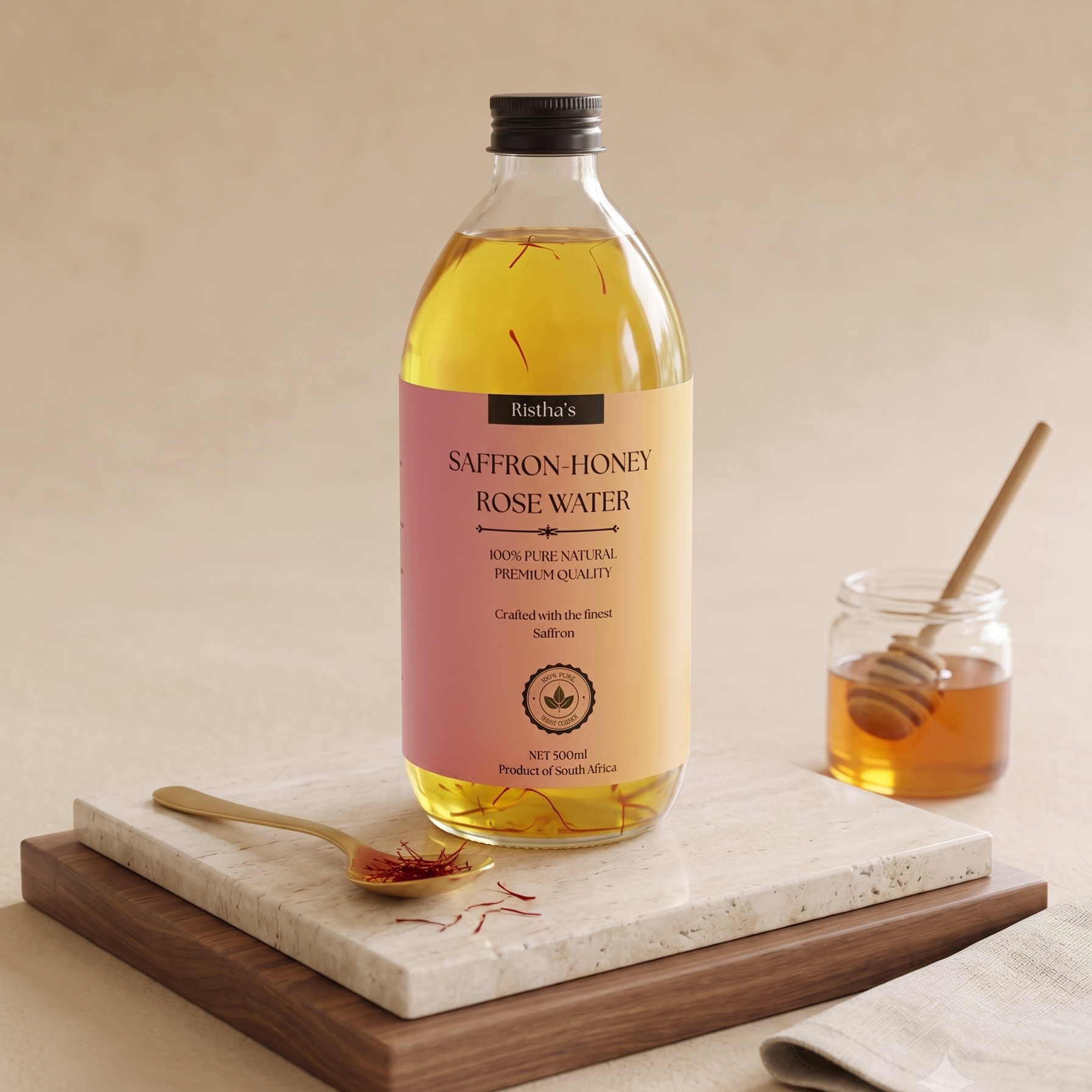 Pure Saffron, Honey & Rose Water